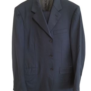 Canali / Pantalone Navy Blue 2 Piece Wool Suit Excellent Preowned Condition